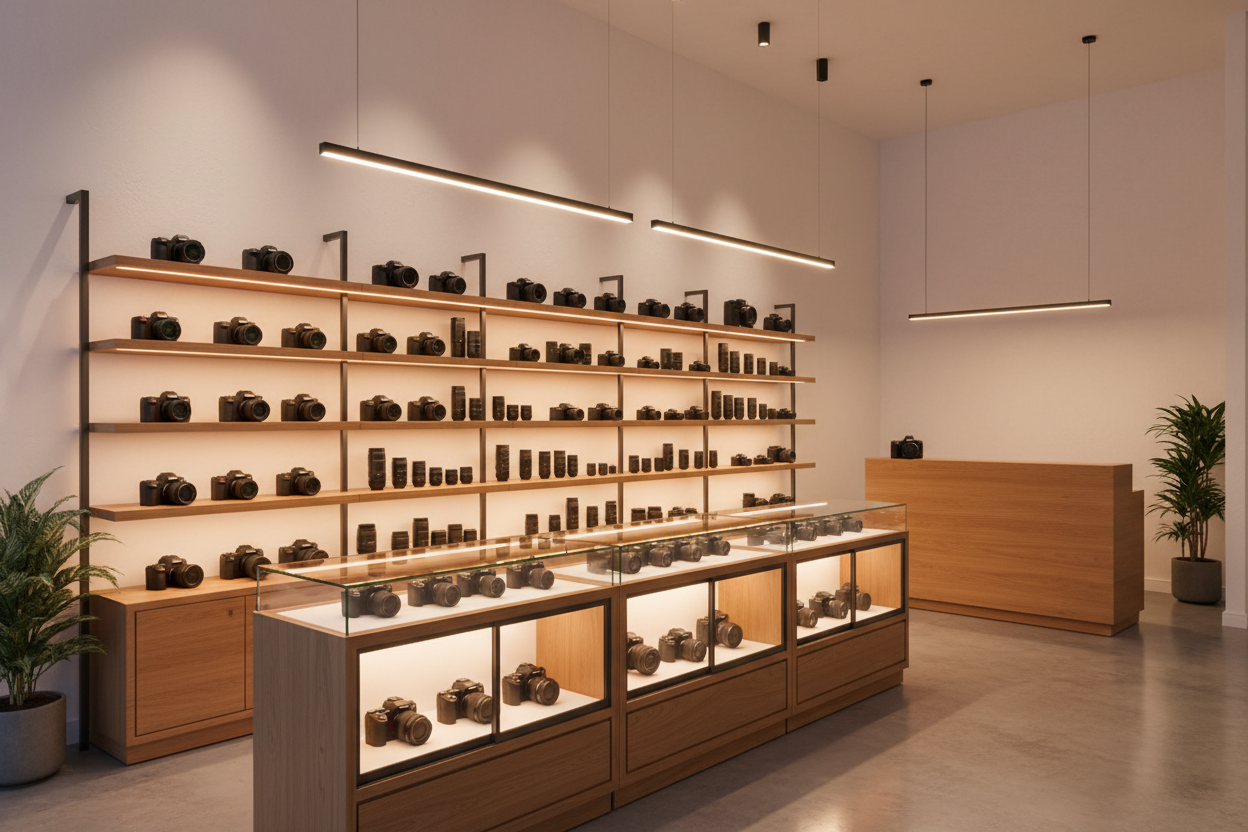 image dune boutique de vente d'appareil photo sans écriture