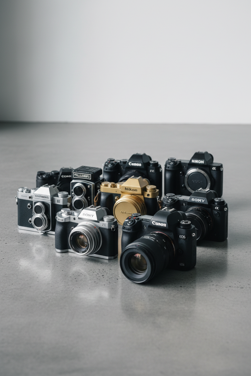 image de couverture diapositive pour ensemble des appareils photos et marques Taille recommandée de l'image : 500x700px
