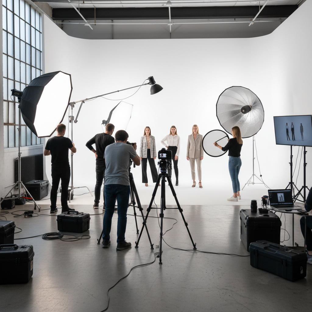 une image de forme carrée des gens en studios photographies 